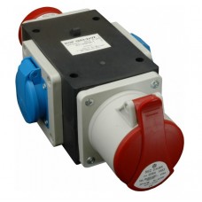 Βιομηχανικός Σταυρός Διανομής 1 Αρσενικό Φις 16A 5P & 2 Θηλυκά Φις 16A 5P & 1 Σούκο Θηλυκό